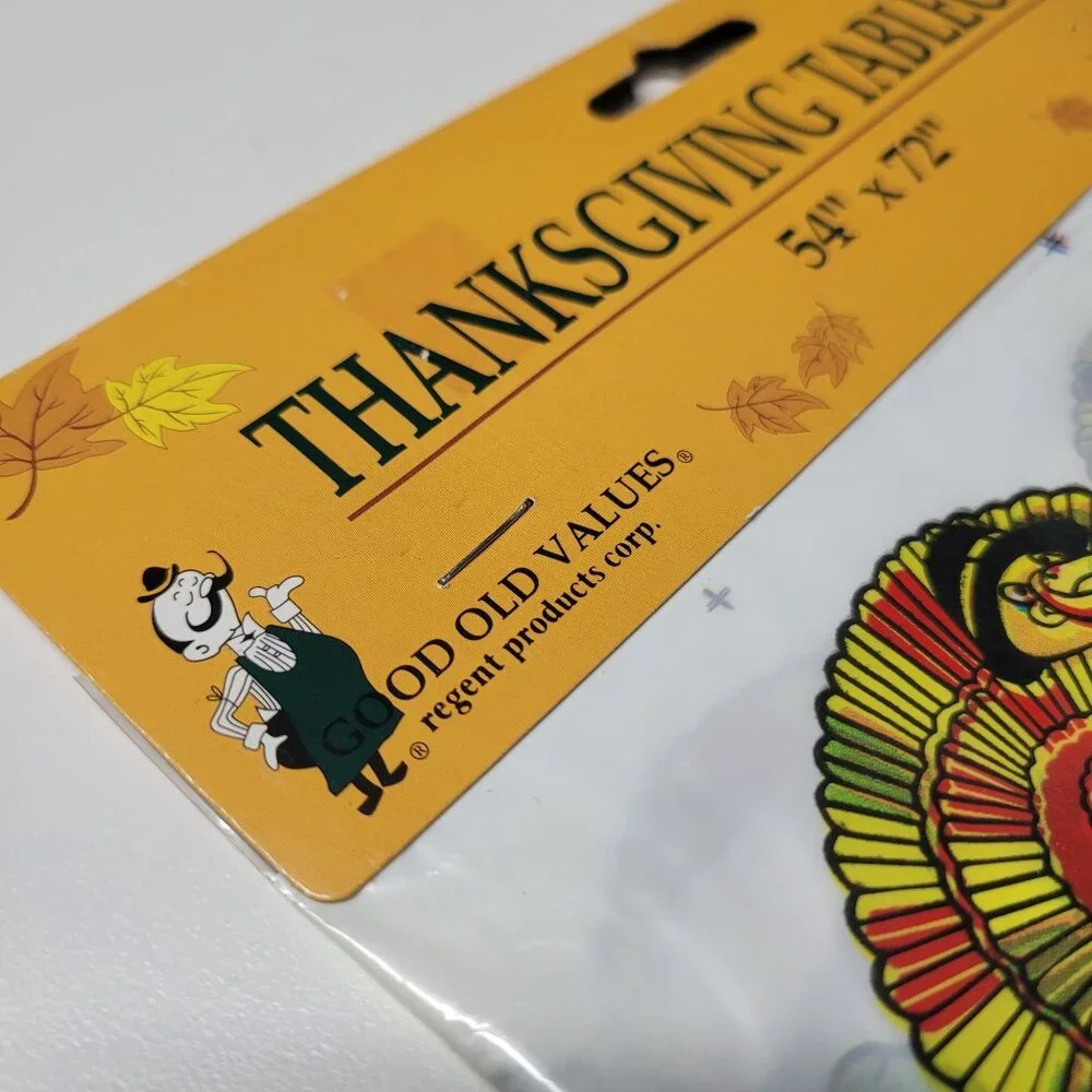 Thanksgiving Tablecloth 54X72 Good Old‎ Values Regent Products Corp. Fall Turkey